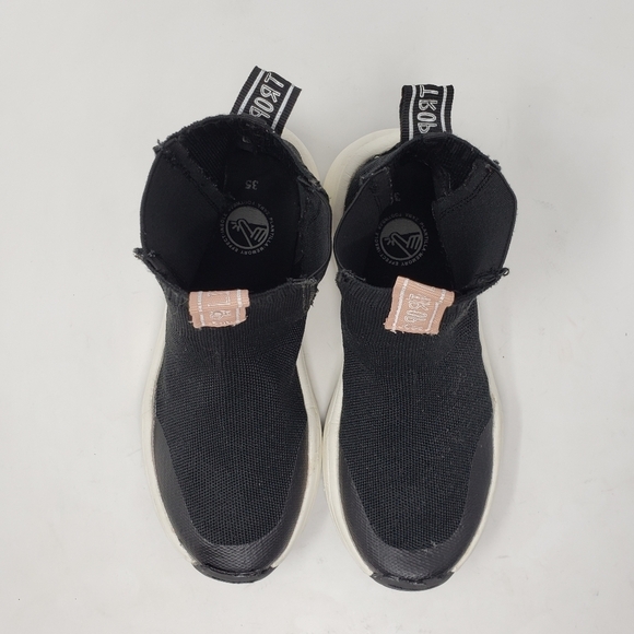 Zara Slip On Sock Style High Tops Sneakers Black Size 35 - Picture 3 of 8